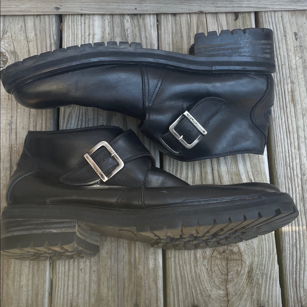Kenneth Cole Reaction Men's Boots Black Leather Buckle Chelsea Boots Size - Picture 3 of 12